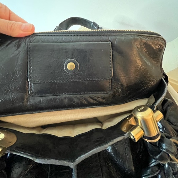 CHLOE Black Leather Large Heloise Satchel Bag with Dustbag - Picture 10 of 16